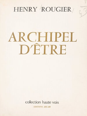 cover image of Archipel d'être